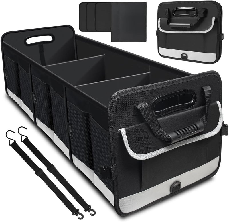 AOPHY Trunk Organizer for Car, 95L Large Capacity Storage with Non-Slip Bottom Strips and 2 Retractable Straps, Cargo Organizer for Suv, Truck, Sedan, Waterproof Portable Car Organizers for Women Men - Image 1
